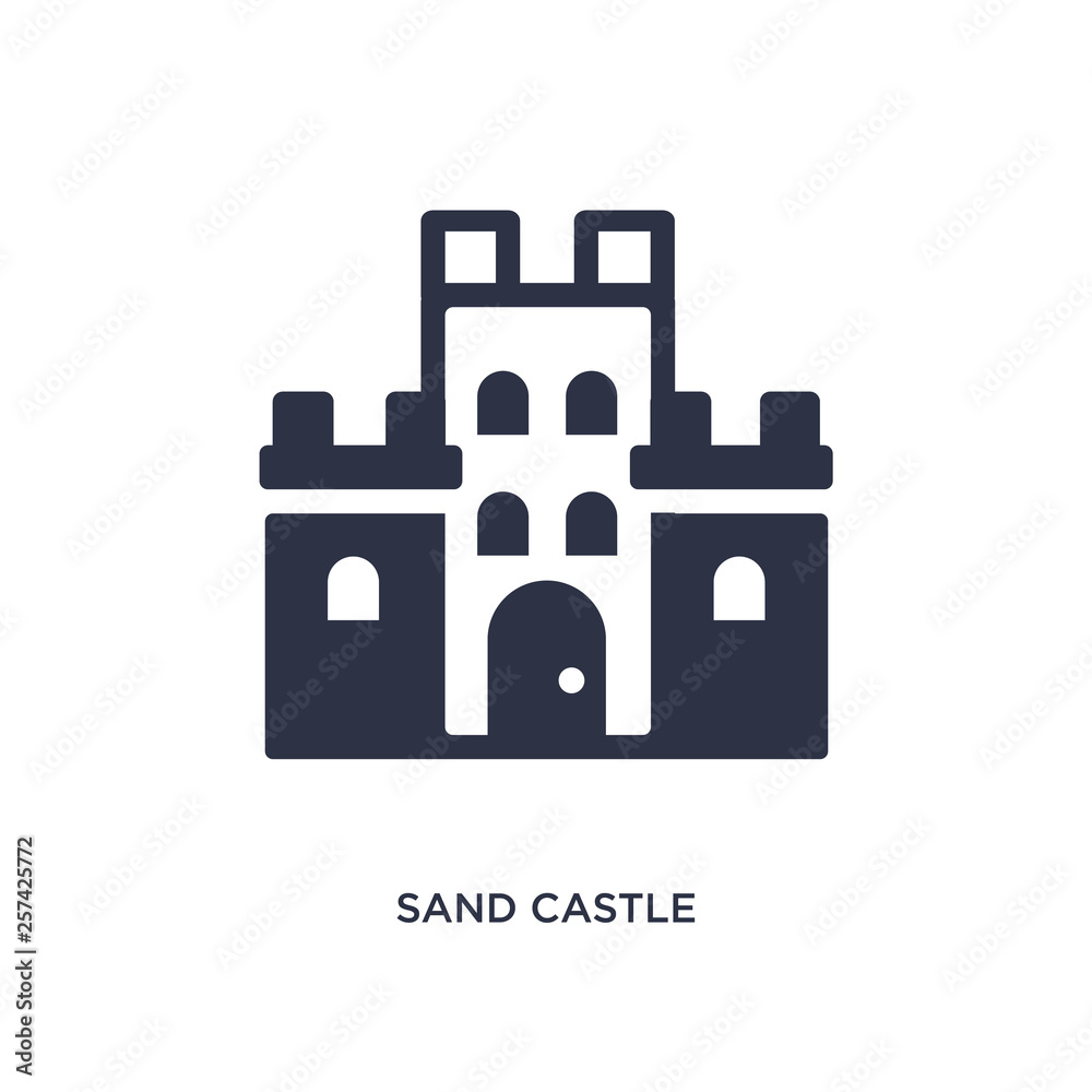 sand castle icon on white background. Simple element illustration from summer concept. sand castle icon on white background. Simple element illustration from summer concept.