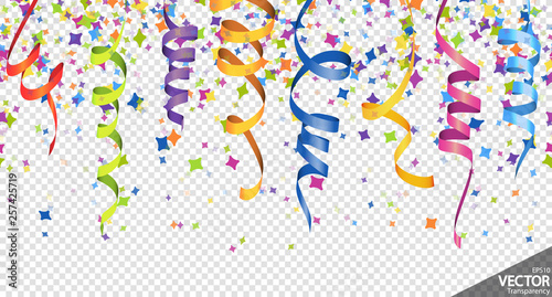 seamless confetti and streamers party background