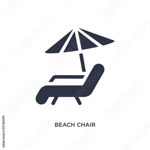 beach chair icon on white background. Simple element illustration from summer concept.