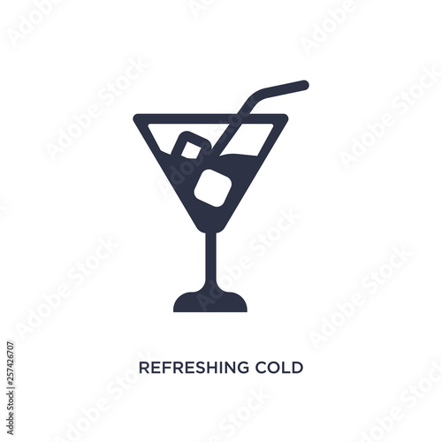 refreshing cold drink icon on white background. Simple element illustration from summer concept.