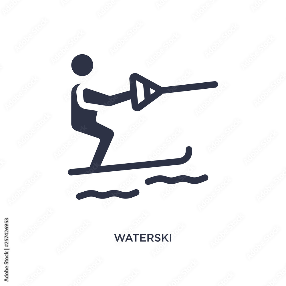 waterski icon on white background. Simple element illustration from summer concept. waterski icon on white background. Simple element illustration from summer concept.
