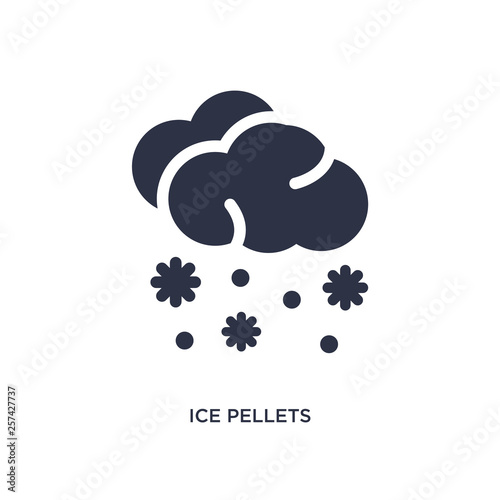 ice pellets icon on white background. Simple element illustration from weather concept.