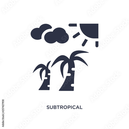 subtropical climate icon on white background. Simple element illustration from weather concept.