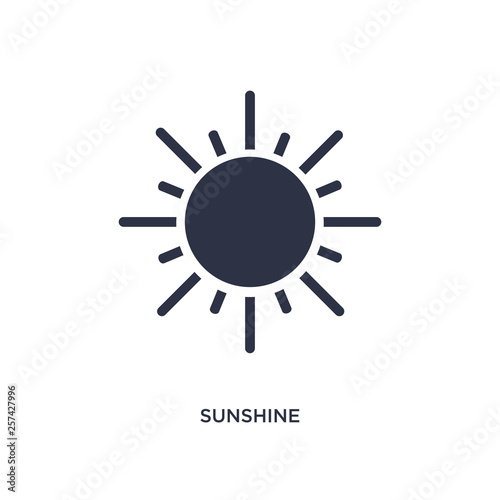 sunshine icon on white background. Simple element illustration from weather concept.