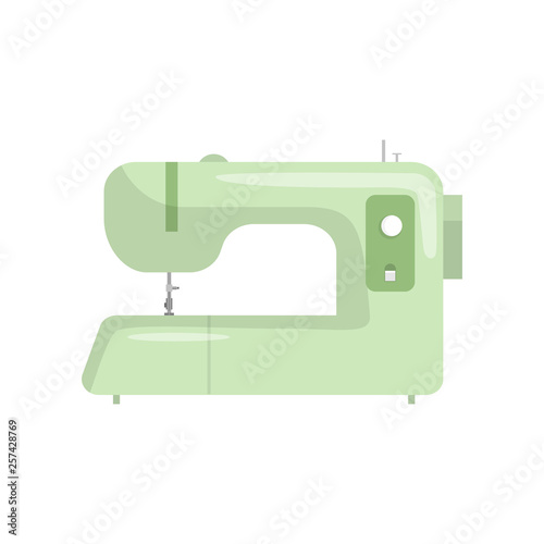 Professional sewing machine for home and industrial use isolated flat