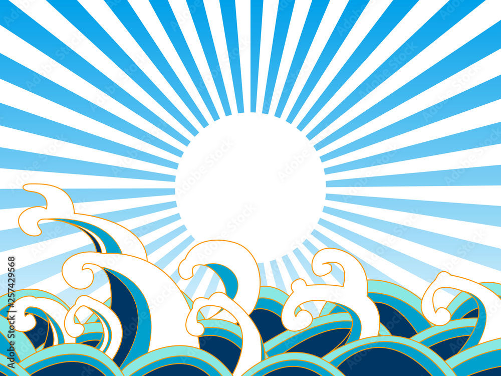 Obraz premium 日本の波のイラスト