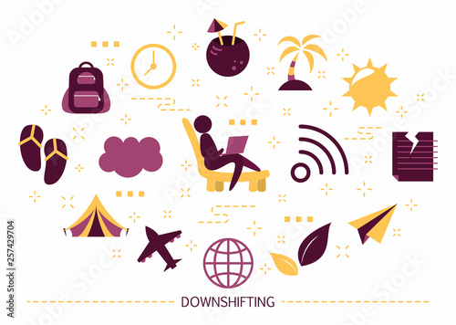 Downshifting concept. Idea of freedom and freelance