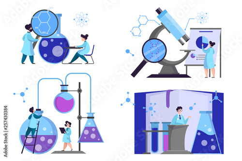 Group of scientist making medical research. Laboratory