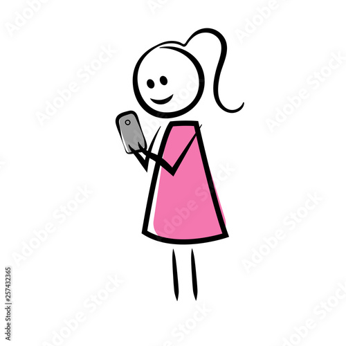 Frau mit Handy - Social Media