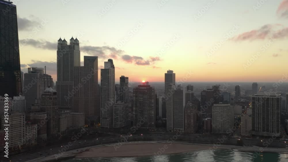 4k Sunset over Lake Michigan - Chicago, Illinois 4k Sunset over Lake Michigan - Chicago, Illinois