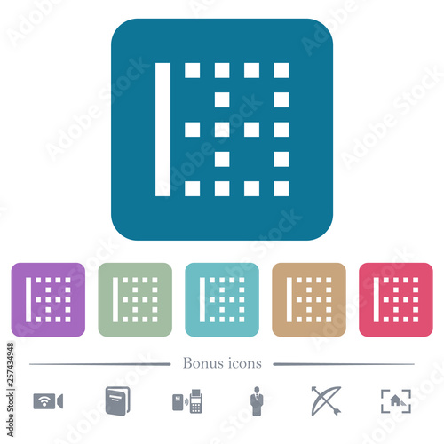 Left border flat icons on color rounded square backgrounds photo