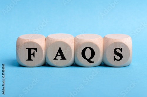 FAQS Text Wooden Blocks isolated