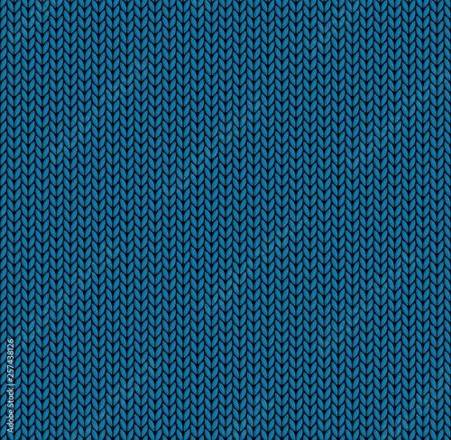 The Seamless blue knitted background.