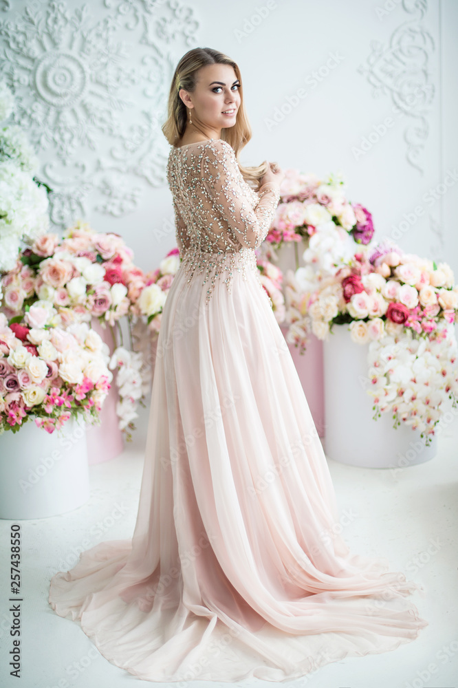 Fototapeta premium beautiful girl in a long dress