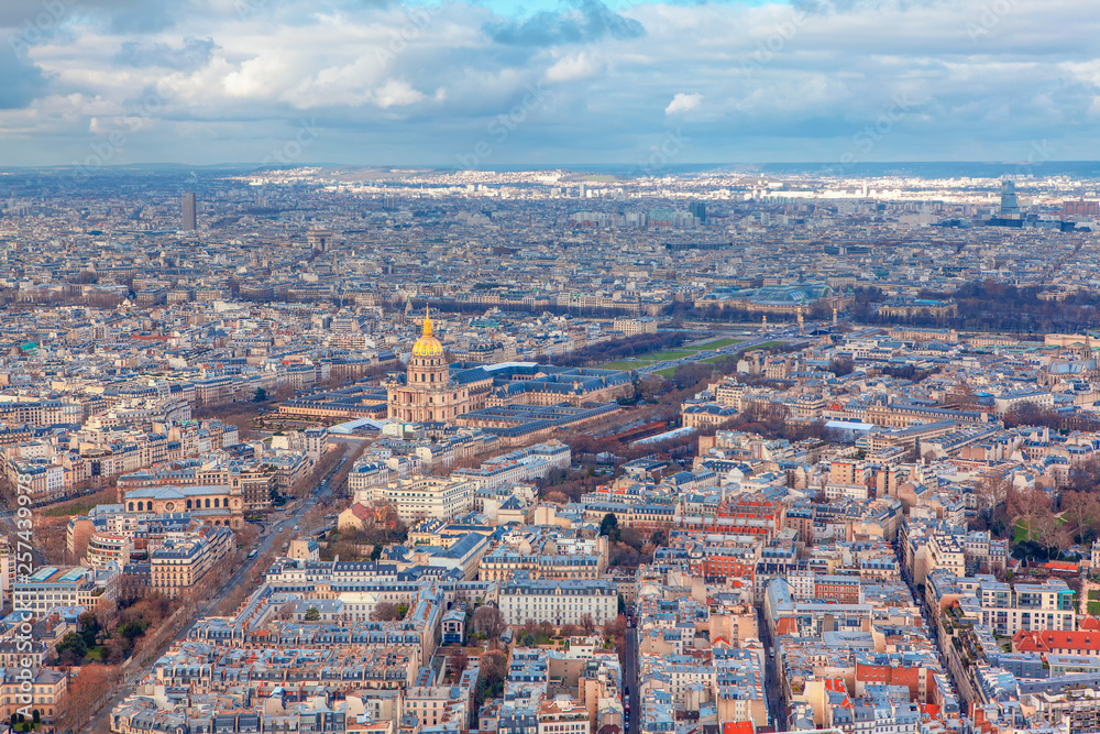 aerial view of Paris city