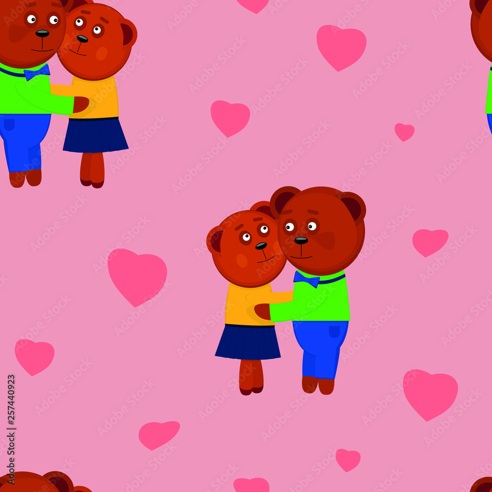 Funny bears dancing. Vector seamless pattern Funny bears dancing. Vector seamless pattern