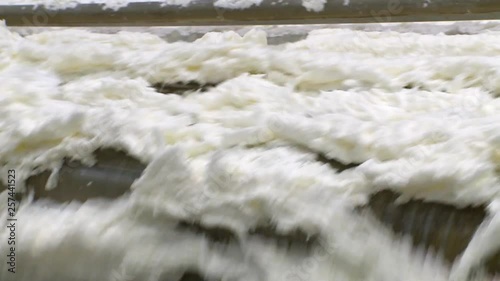 Pulp production. Washing and bleaching of wood pulp.  Production of offset white paper.  photo