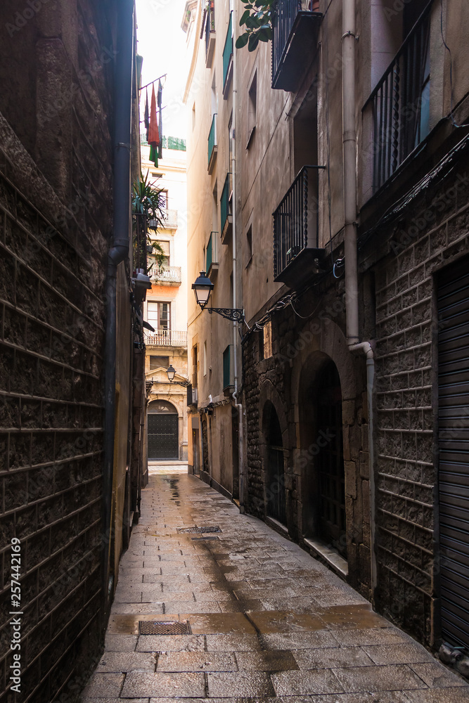 Narrow street in Barcelona