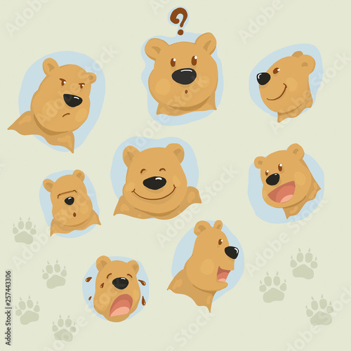 set of vector bear face,doodle style © virusb2120