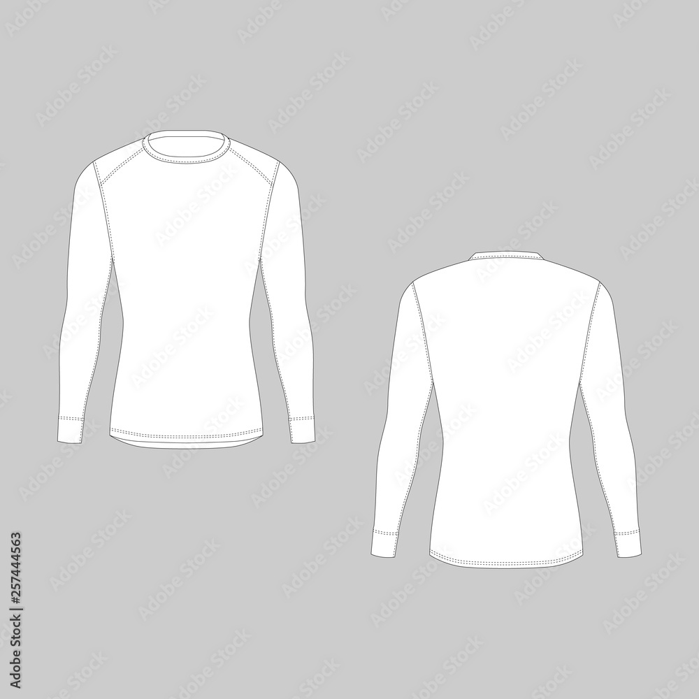 Fototapeta premium Men winter thermal underwear in front and back views.