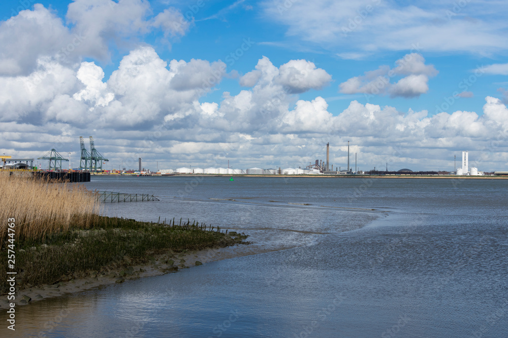 The Oiltanking Stolthaven Antwerp seen from the ghost town Doel