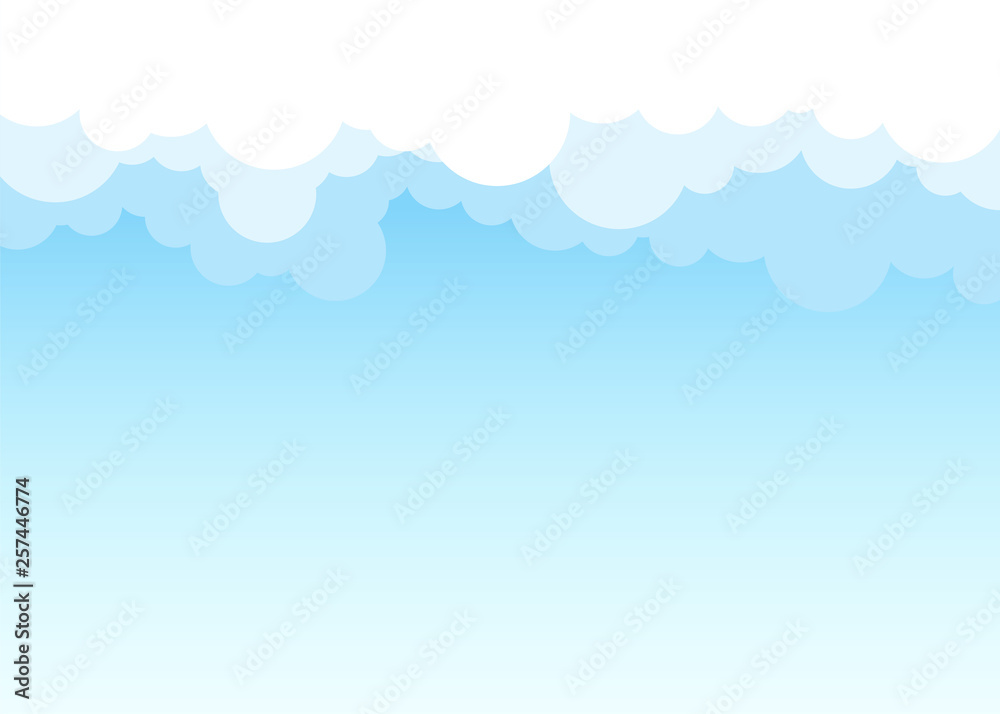 Cloud on top sky landscape vector background