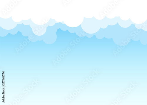 Cloud on top sky landscape vector background