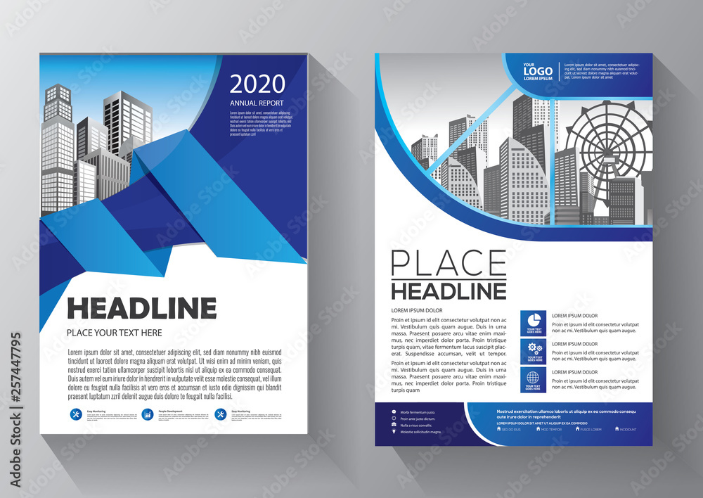 Brochure design, cover modern layout, annual report, poster, flyer in A4 with colorful triangles, geometric shapes for tech, science, market with light background - obrazy, fototapety, plakaty 