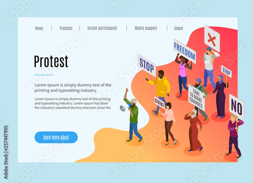 Activists Isometric Landing Page