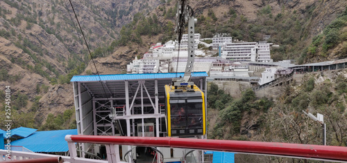 Newly opened ropeway at Vaishno Devi which is used as a transport from Bhawan to Bhairo mandir photo