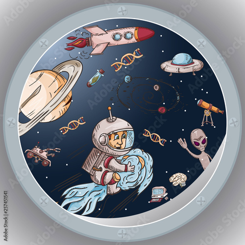 space the view from the window of a spacecraft