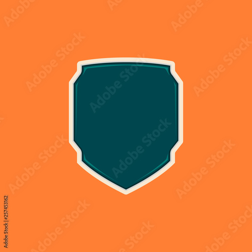 Unique futuristic tech blank shield badge shape template