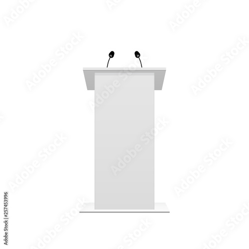 Tribune podium rostrum speech stand. Vector illustration