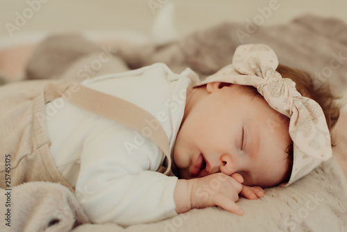 Portrait of a newborn baby sleeping