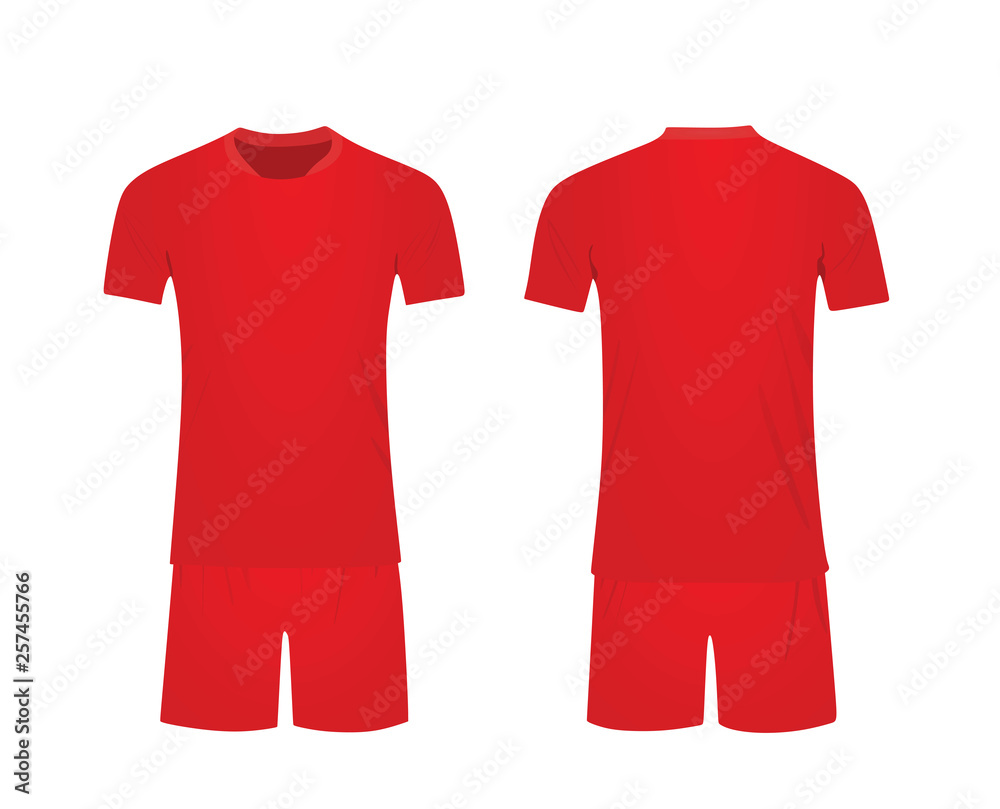 Red soccer uniform. vector illustration Stock Vector | Adobe Stock