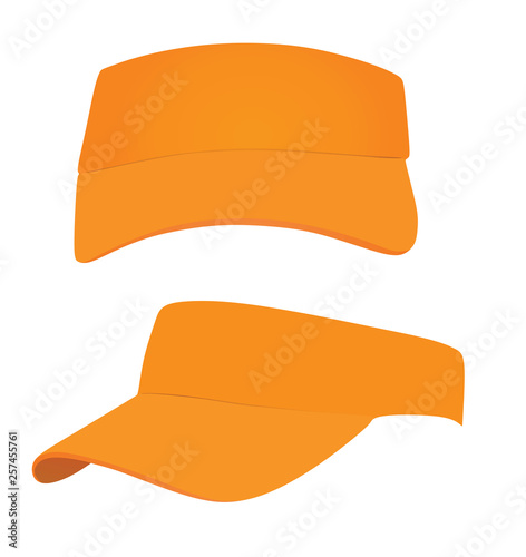 Orange visor cap. vector illustration