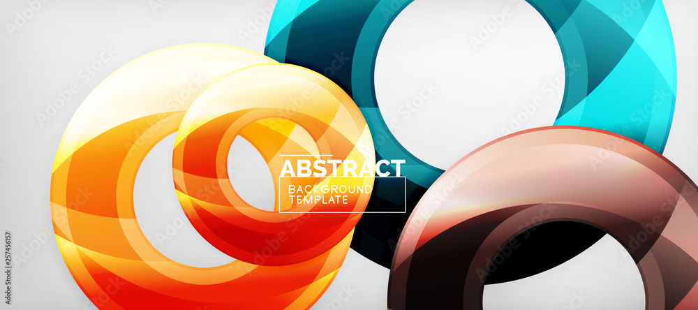 Modern geometric circles abstract background, colorful round shapes with shadow effects Modern geometric circles abstract background, colorful round shapes with shadow effects
