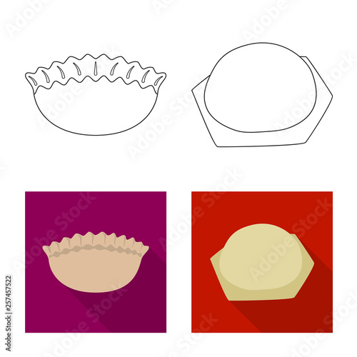Vector design of products  and cooking sign. Set of products  and appetizer stock vector illustration.