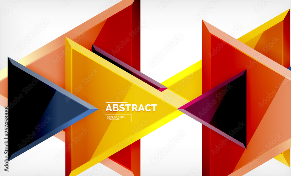 Triangular low poly background design, multicolored triangles Triangular low poly background design, multicolored triangles