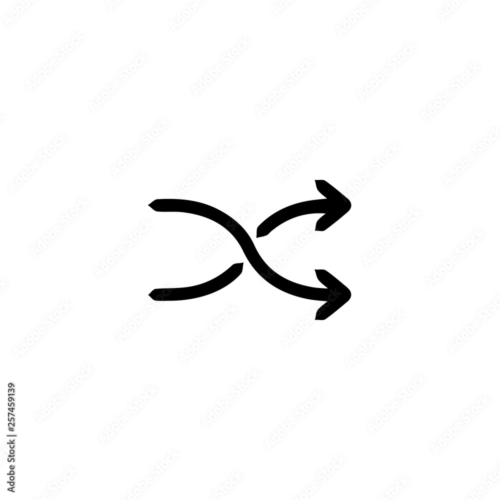 Shuffle icon. Music player arrow sign Shuffle icon. Music player arrow sign