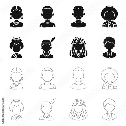 Isolated object of imitator and resident sign. Collection of imitator and culture stock symbol for web.