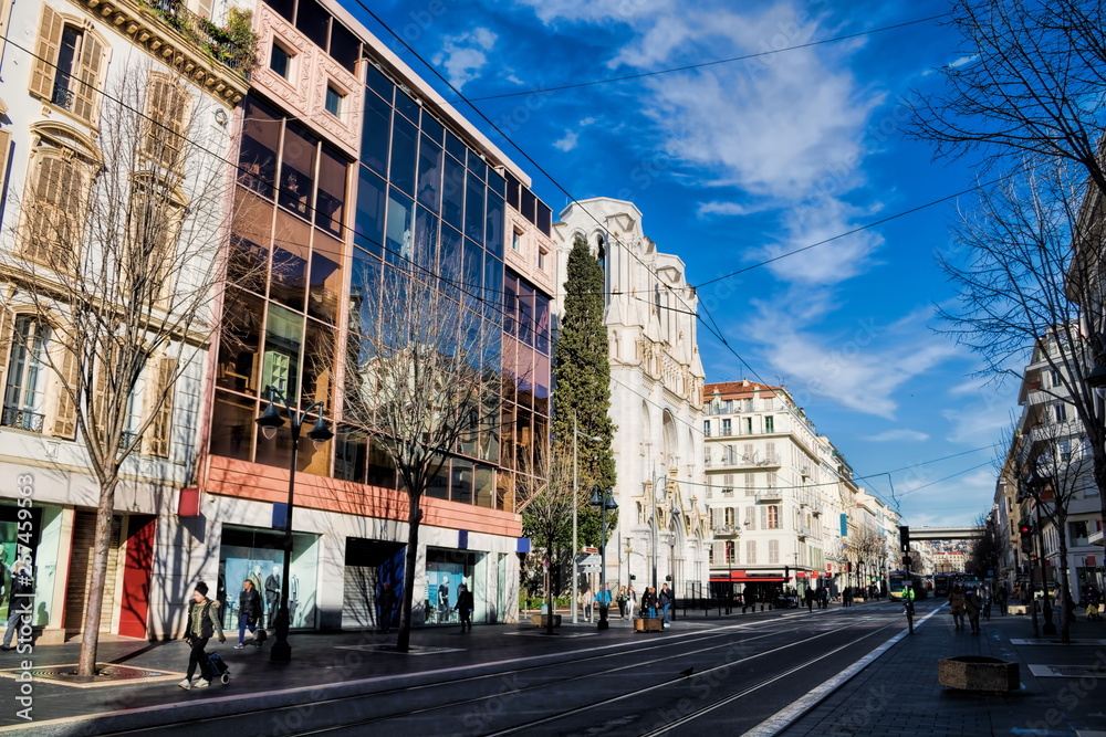 Geschäftsstraße in Nizza, Frankreich