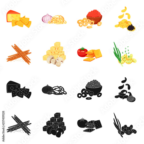 Isolated object of taste and seasonin sign. Collection of taste and organic   stock vector illustration.