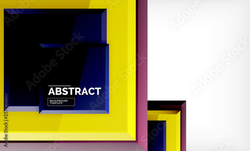 Geometric abstract background, modern square design