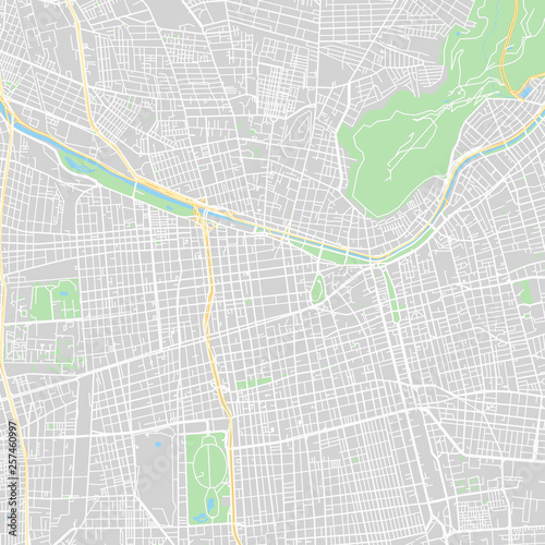 Santiago Chile classic downtown map