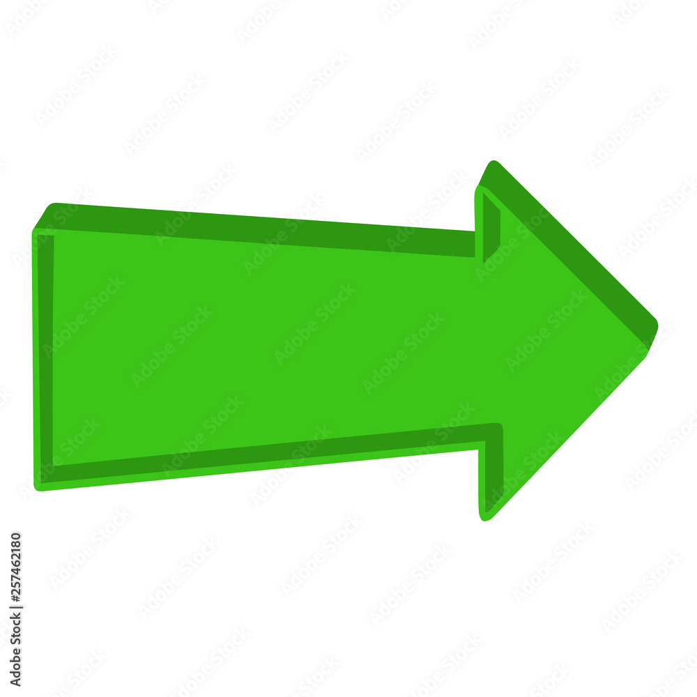 Green arrow pointing right on a white background Green arrow pointing right on a white background