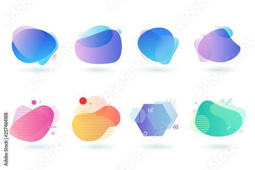 Set of abstract graphic design elements. Vector illustrations for logo design, website development, flyer and presentation, background, cover design, isolated on white.