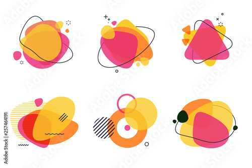Set of abstract graphic design elements. Vector illustrations for logo design, website development, flyer and presentation, background, cover design, isolated on white.