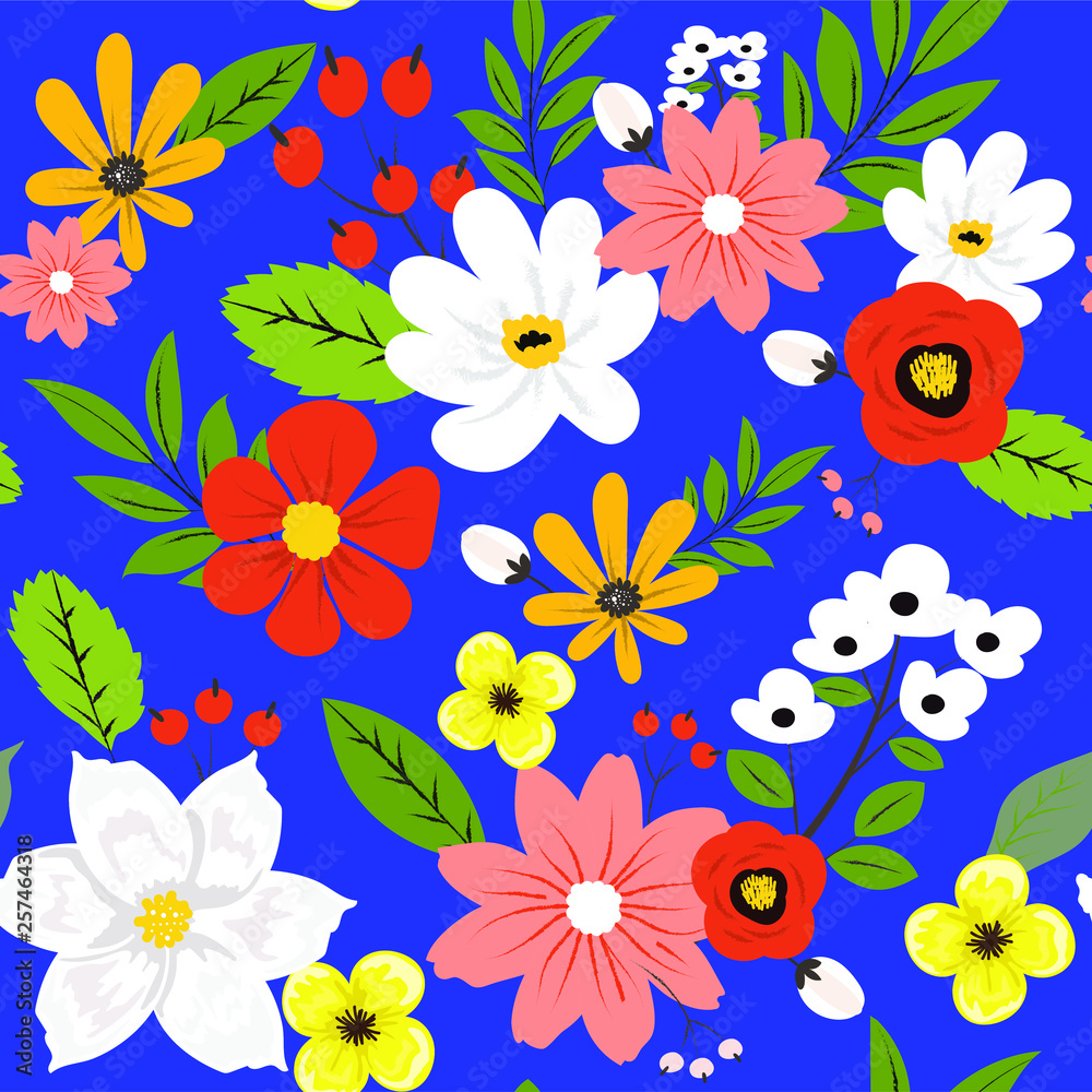trendy floral seamless pattern trendy floral seamless pattern