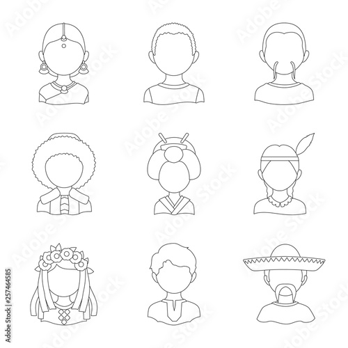 Vector design of imitator and resident icon. Set of imitator and culture stock symbol for web.